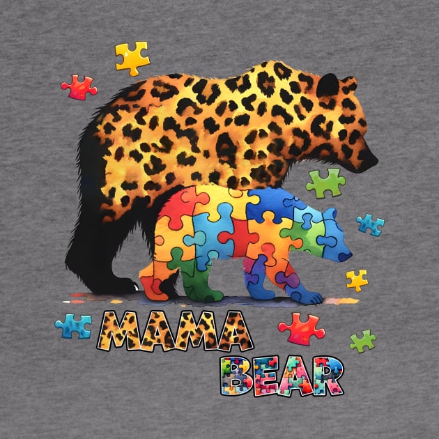 Mama bear Autism Awareness Gift for Birthday, Mother's Day, Thanksgiving, Christmas by skstring